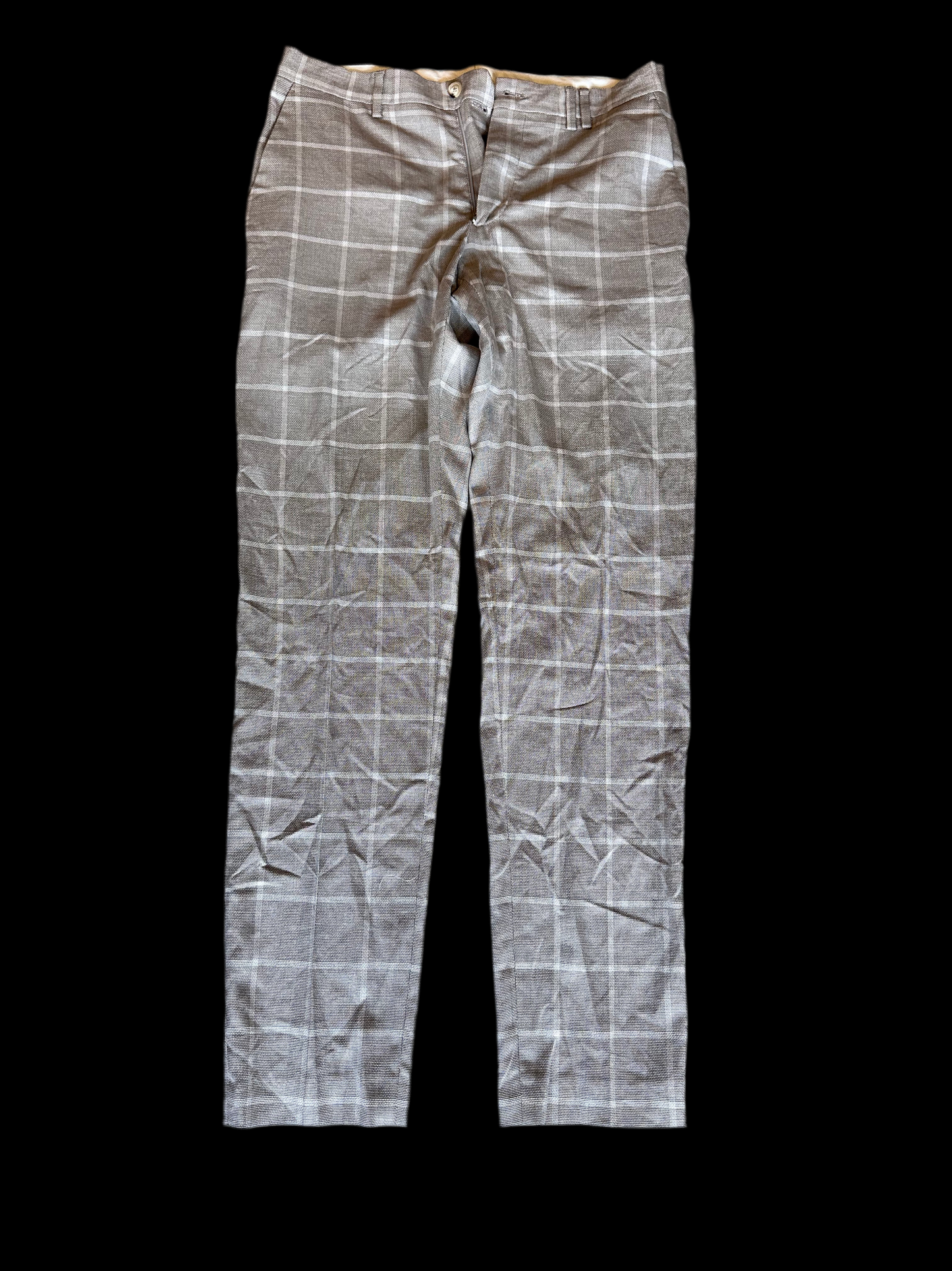 MAD MEN: Pete Campbell Stylish Grey Plaid Pants (M)