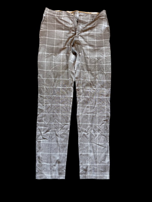MAD MEN: Pete Campbell Stylish Grey Plaid Pants (M)