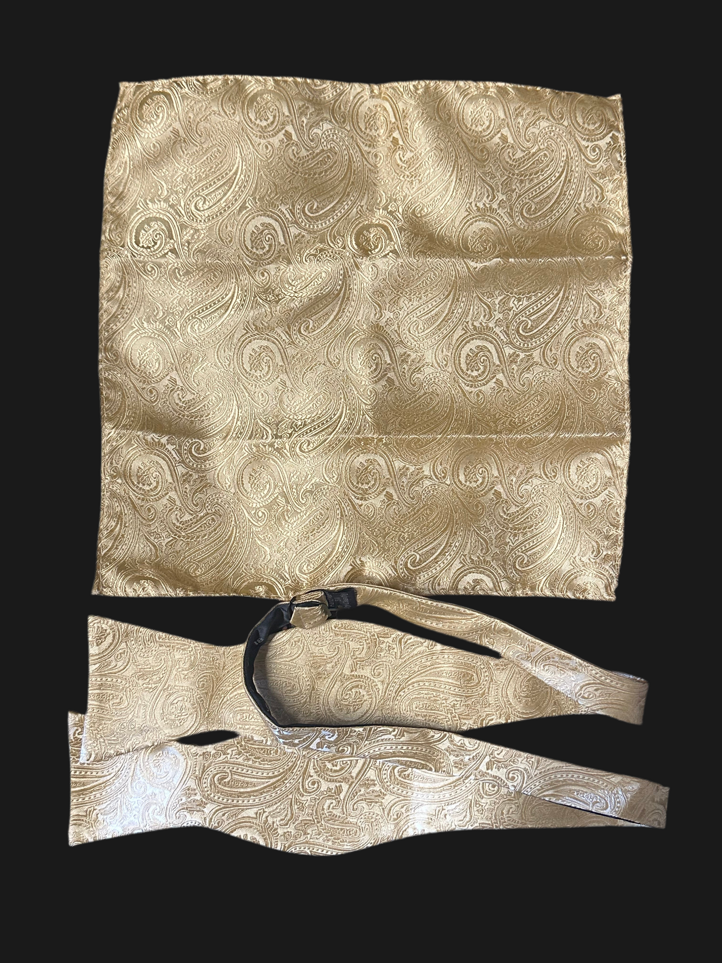Boardwalk Empire: Arnold Rothstein hand-made silk Yellow Pocket square and Bow Necktie