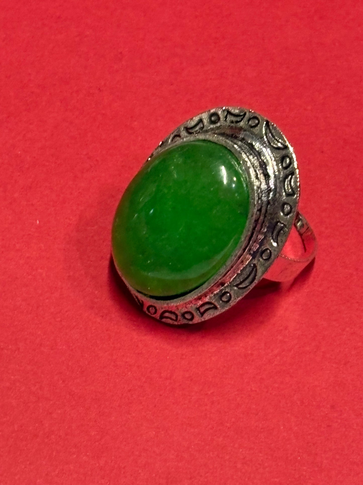 MAD MEN: Megan Draper Mid-Century adjustable silver Stone Ring