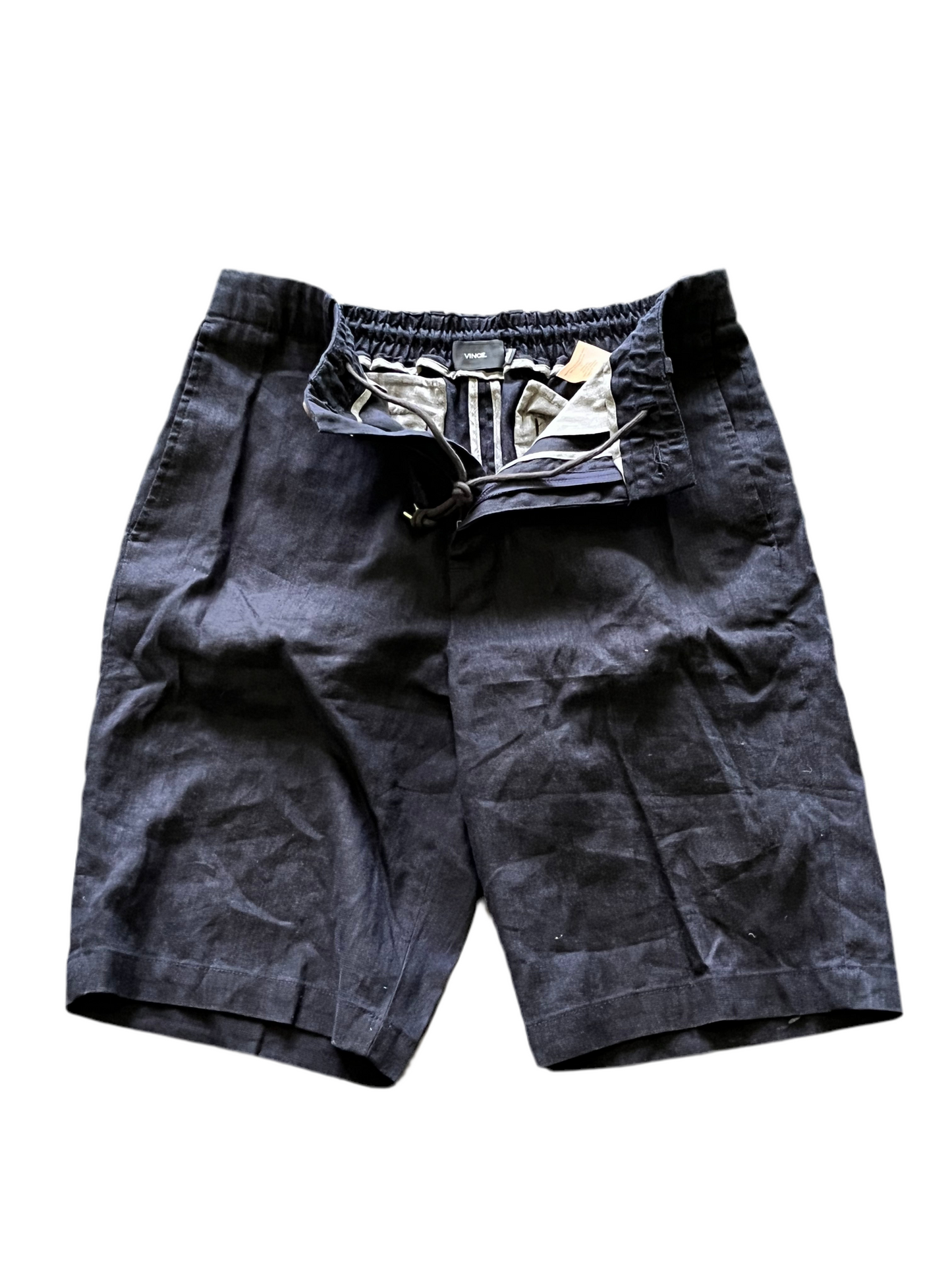 NEW GIRL: Nick’s VINCE Navy Blue Linen Shorts (32)