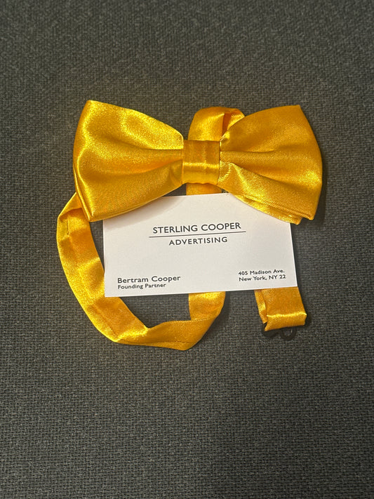 Mad Men: Bert Cooper’s Vintage Yellow Bow tie and Sterling Cooper Business Card