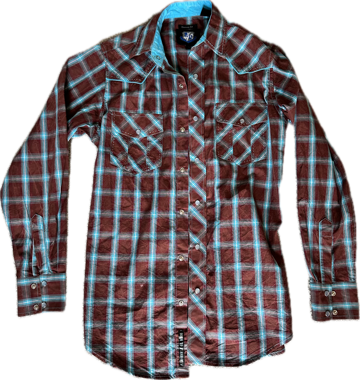 JUSTIFIED: Raylan's Western Wear Plaid Snap Button Up Shirt (M)