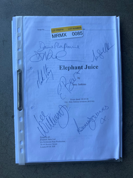 ELEPHANT JUICE MOVIE: Director and Cast Signed Script MIRAMAX Archive