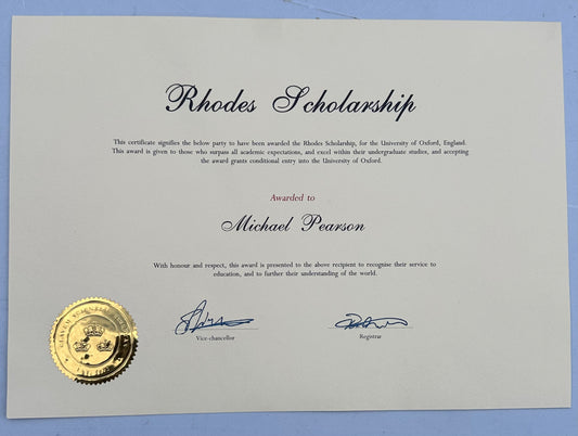 THE GENTLEMEN:Michael’s Rhodes Scholarship