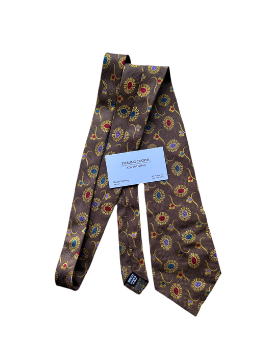 MAD MEN: Roger Sterling Mid-Century Striped Necktie and Business Card