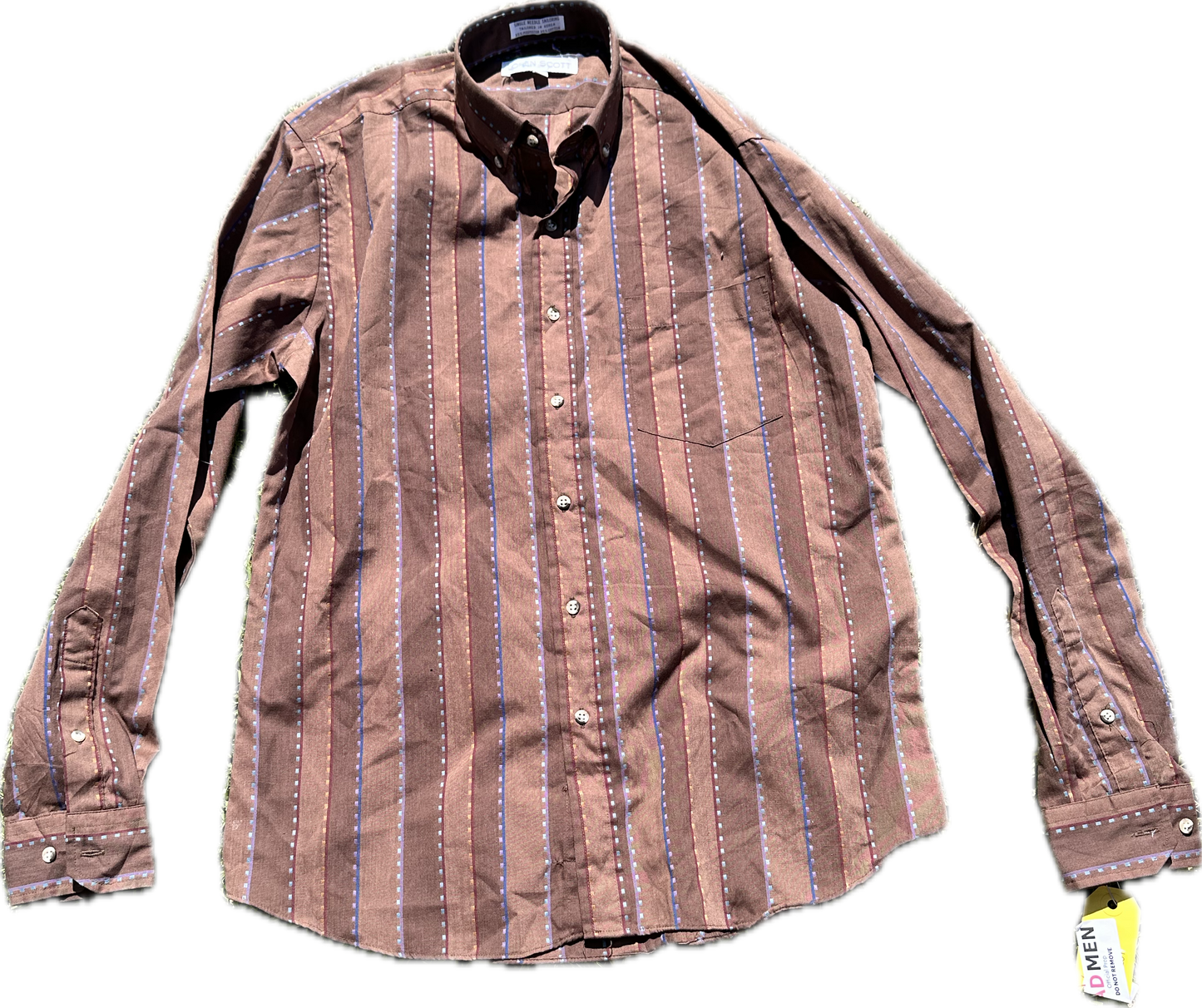 MAD MEN: Pet’s Mid-Century Brown Stripe Shirt (S/M)