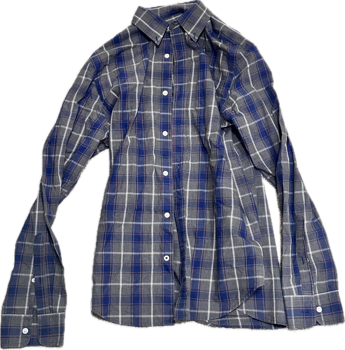 JUSTIFIED: Raylan's JF blue and grey Plaid Button Up Shirt (M)