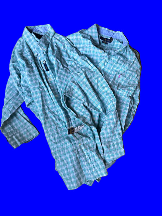 VEEP: Jonah’s 2 RALPH LAUREN POLO Green Plaid Shirt (XL) - (A&B)