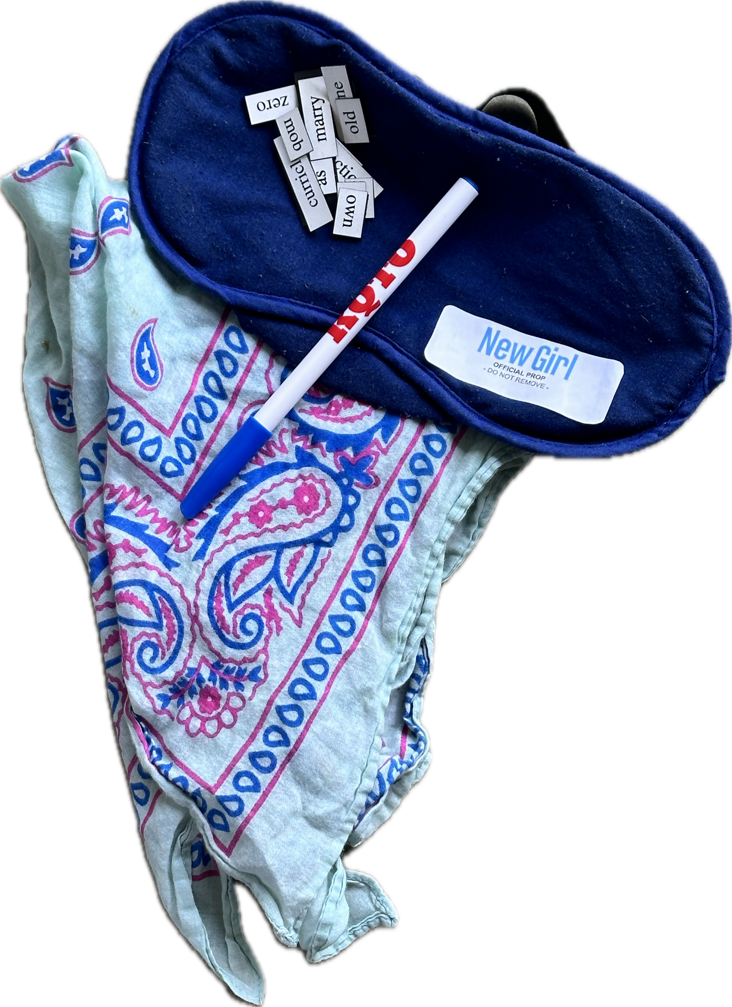 NEW GIRL: Jessica Day Loft Mask, Bandana, Fridge Magnets and KOTO Pen