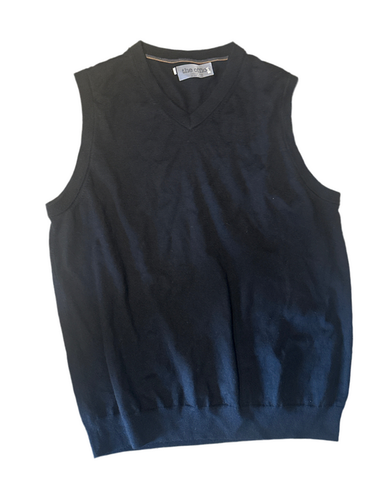 THE OFFICE: Andy’s production-used NORDSTROM Black sleeveless pull over Sweater (L)
