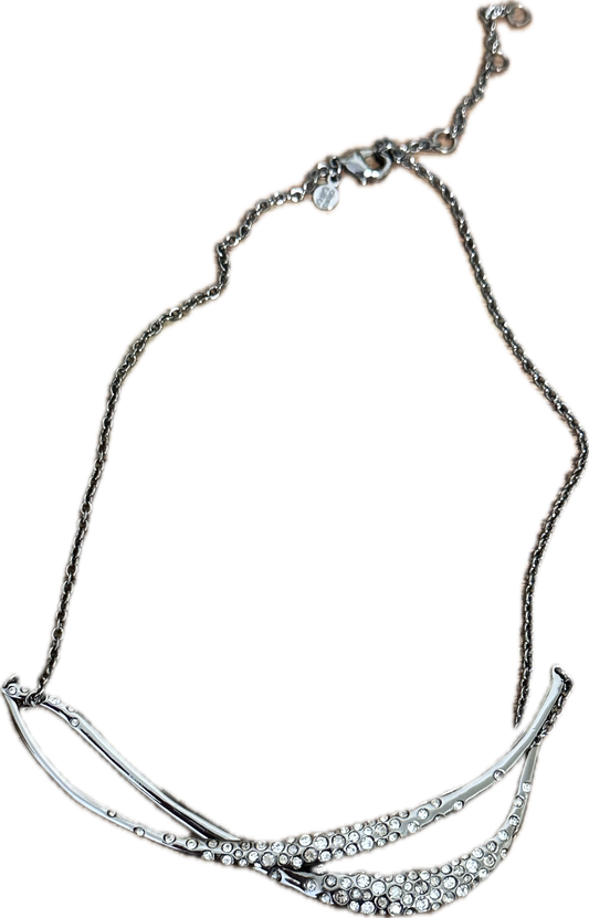 BONES: Dr Brennan Alexis Bittar Silver faux diamond bar Necklace