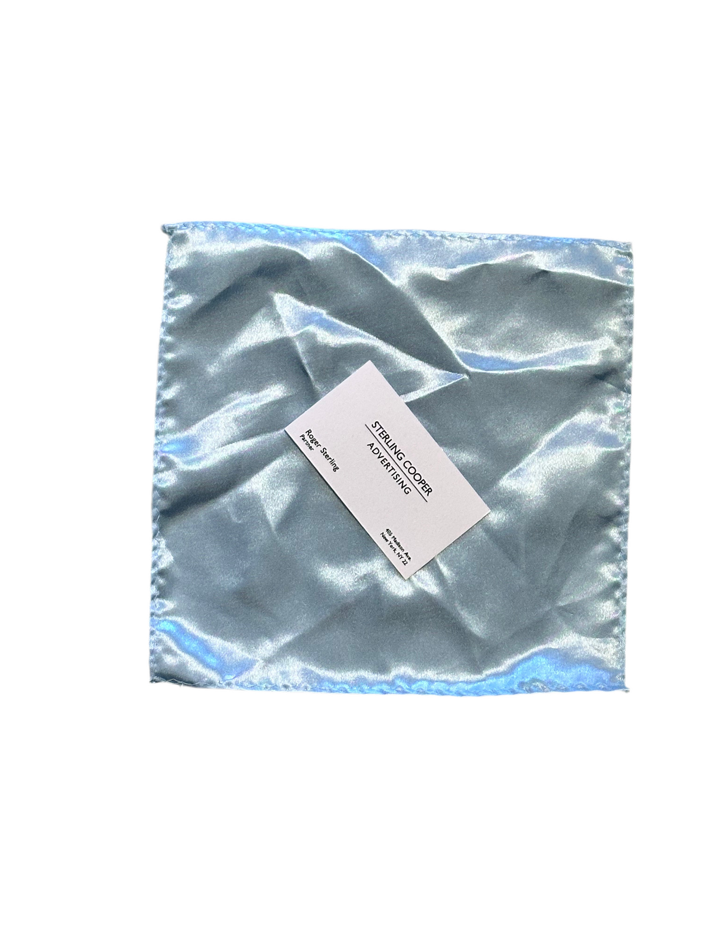 Mad Men: Roger Sterling's Vintage Baby Blue Pocket Square & Business Card