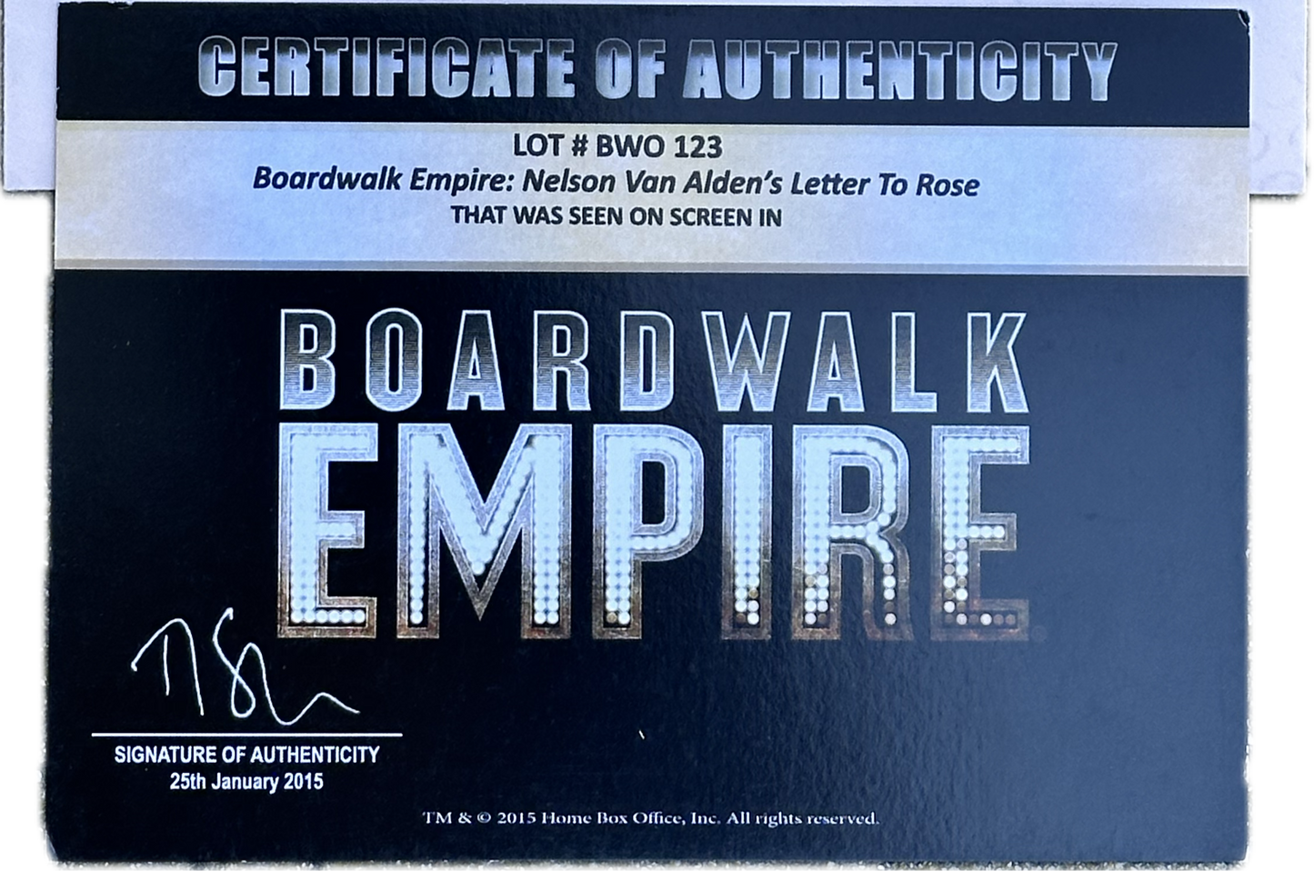 Boardwalk Empire: Nelson Van Alden’s Ep 108 Sc. 29 Letter to Rose