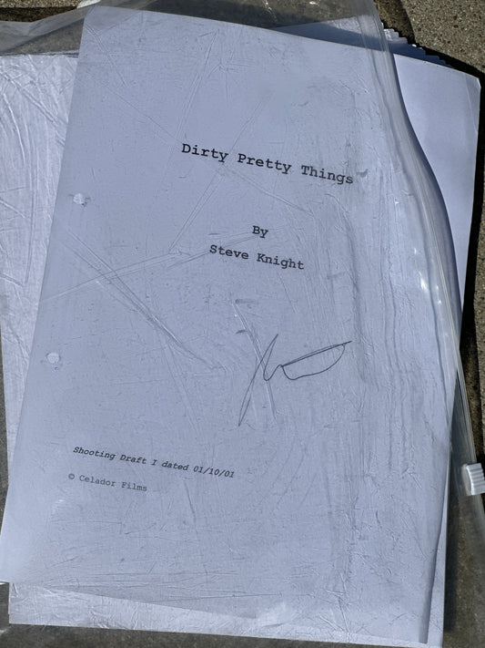 Dirty Pretty Things MOVIE: Director (Steve Knight) Signed Script from The MIRAMAX Archive