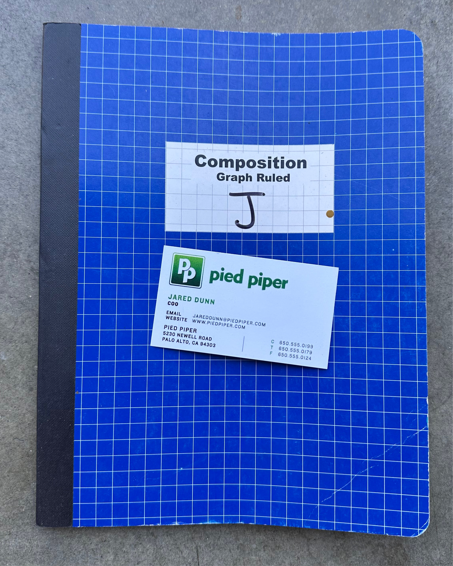 SILICON VALLEY: Jared’s Pied Piper Notebook and Card