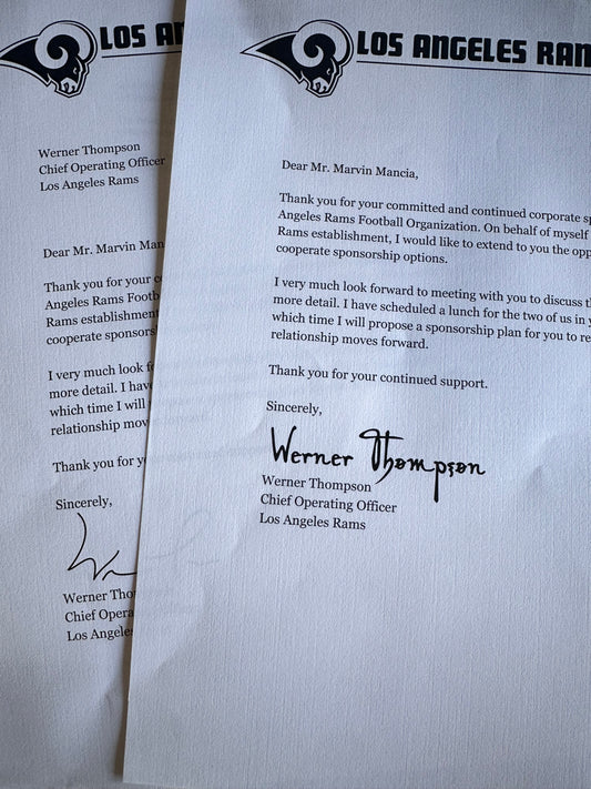 Ballers: Werner’s “KD” (Kevin Durant) HERO NFL League Notice Letters