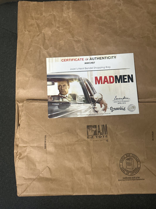 Mad Men: Joan Holloway's vintage Henri Bendel Prop brown Paper Bag