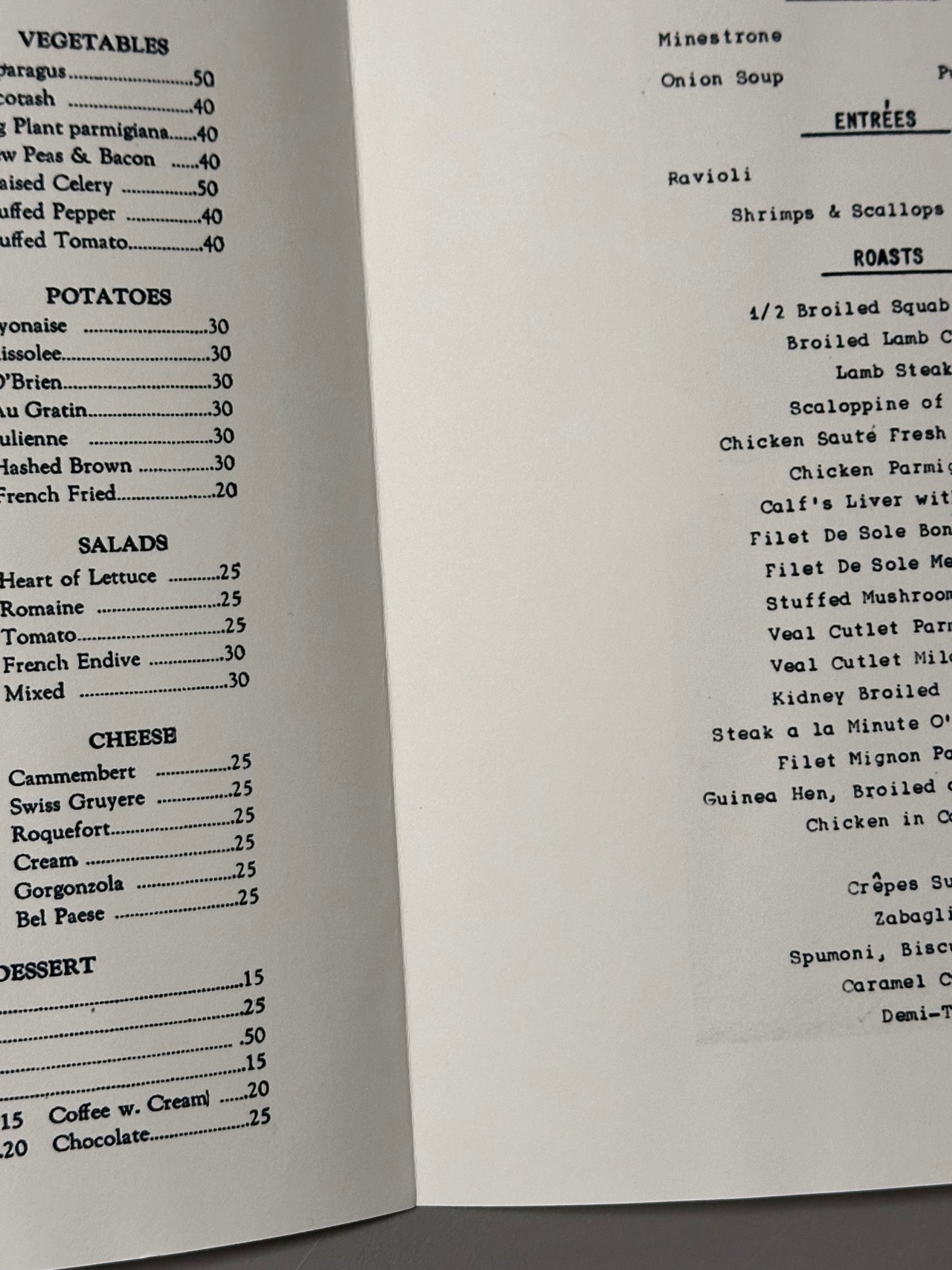 BOARDWALK EMPIRE: Nucky Thompson HERO Vola Restaurant Menu Prop from Episode 505