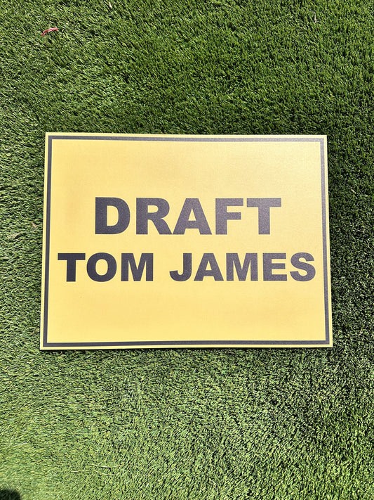 VEEP: Tom James Cardboard Campaign Sign (1’x11/4’)