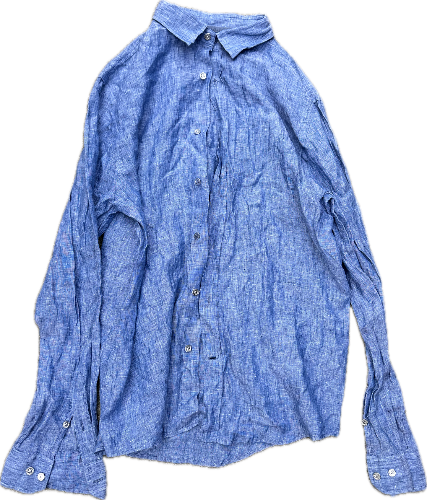 MAD MEN: Donald Draper's Vintage Bloomingdales Blue Linen Button Shirt (L)