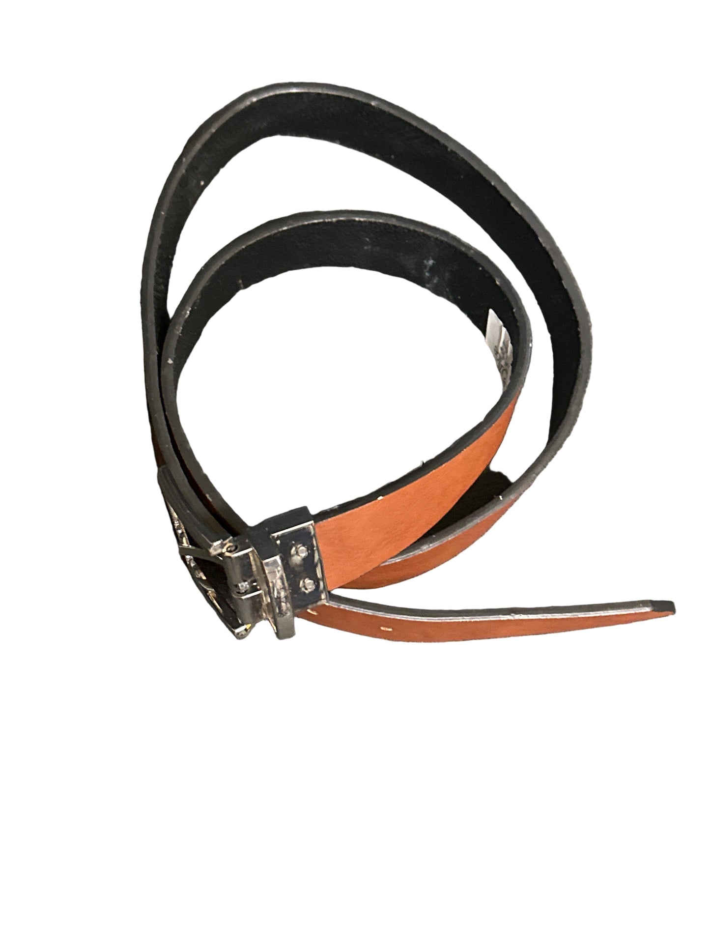 THE OFFICE: Jim's HERO silver buckle reversible Brown and Black Belt (34)
