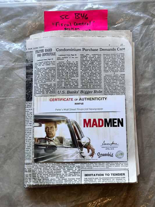 Mad Men: Pete’s Episode used 1960’s News Paper