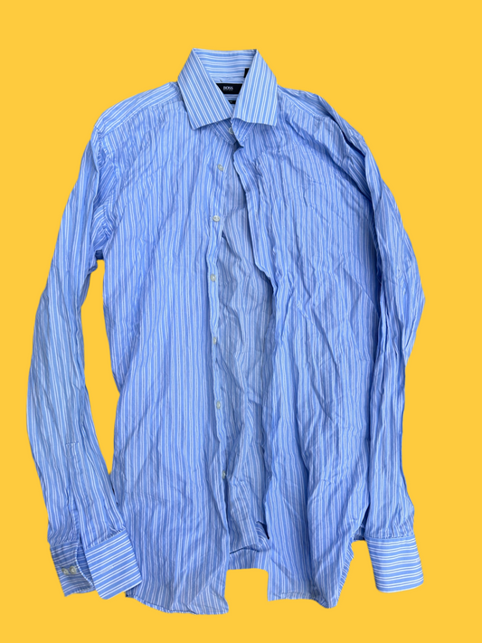 HOUSE: Dr Robert Chase HERO BOSS Blue  Stripe Button Shirt (16)