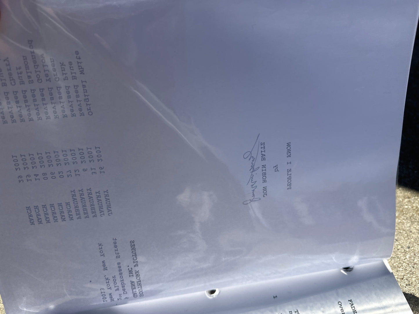 PEOPLE I KNOW MOVIE: Director (John Robin Baitz) Signed Script from The MIRAMAX Archive