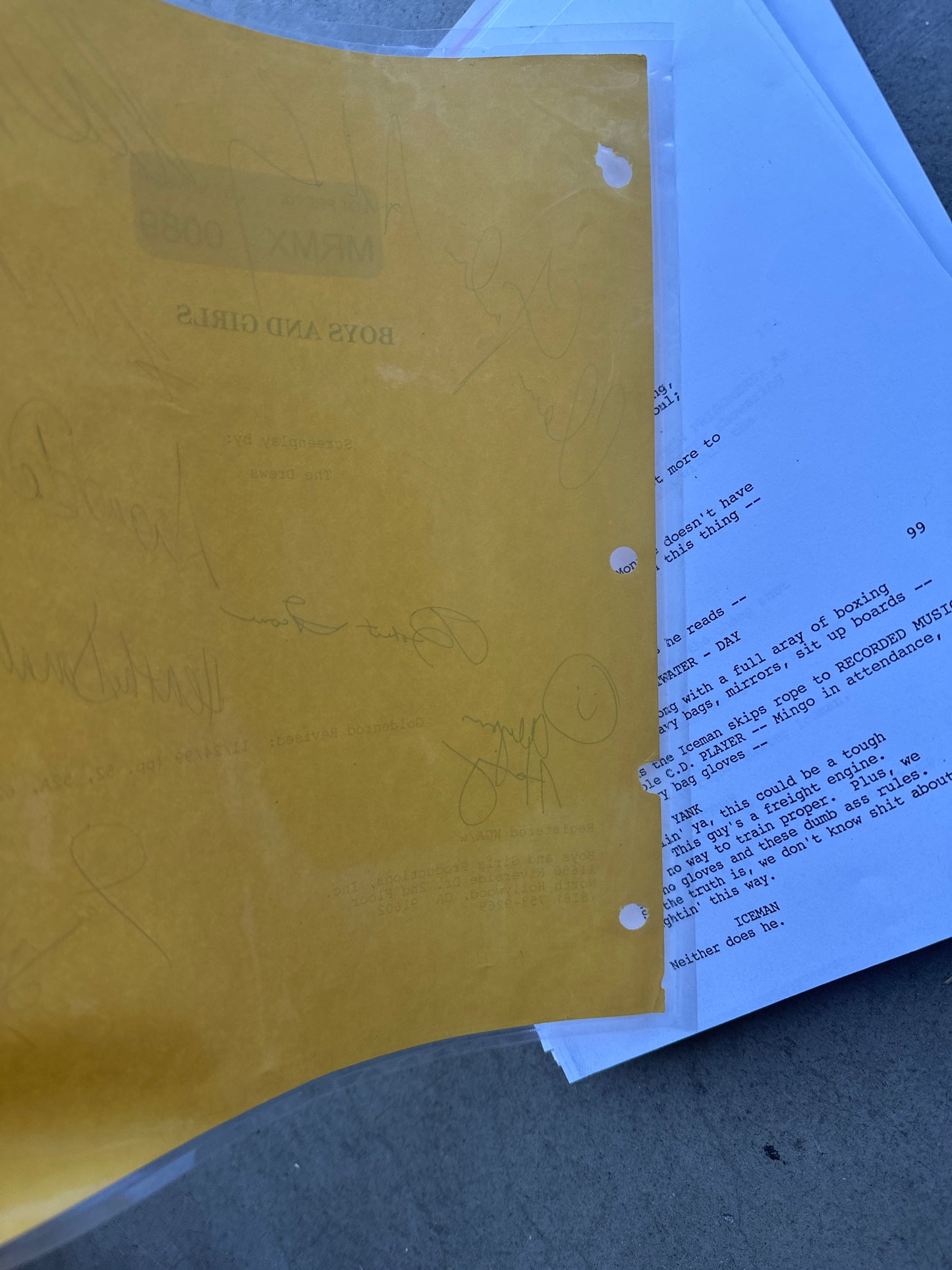 BOYS AND GIRLS screenplay: Director & Cast Signed Script from The MIRAMAX Archive