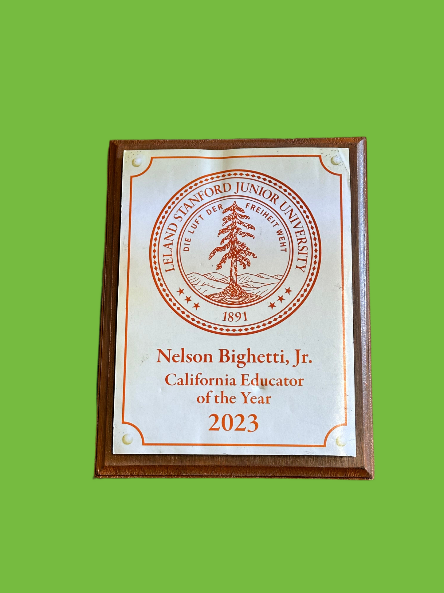 SILICON VALLEY: Big Head's Stanford California Educator of the Year Plaque from Epi. 607