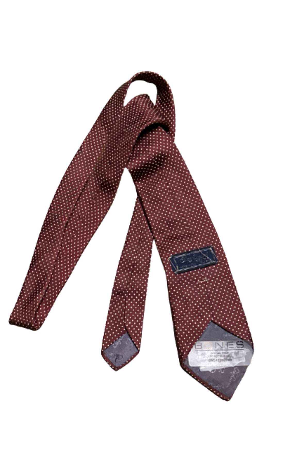 BONES: Agent Booth's episode used Red and White Small Polkadot Necktie & Business Card