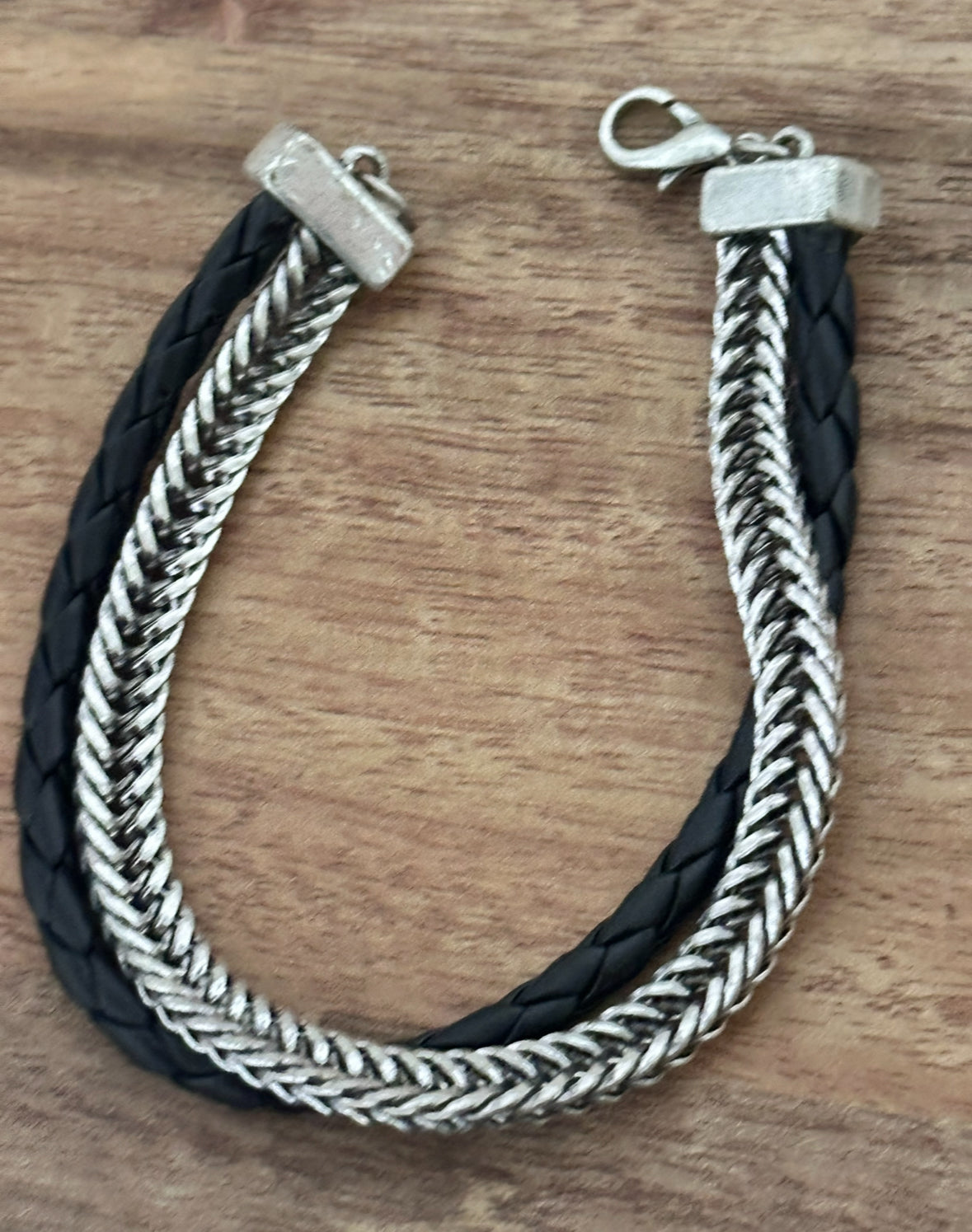 THE GENTLEMEN: Michael's Silver Chain and Rope Bracelet