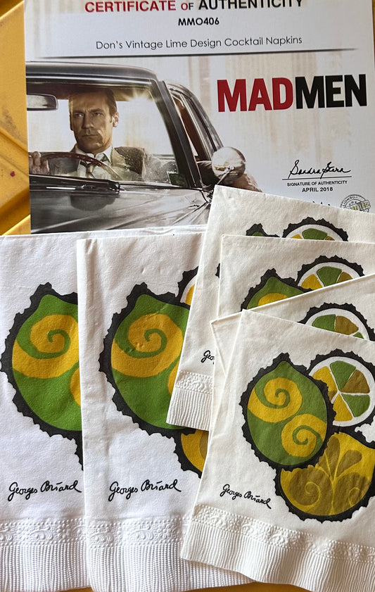 MAD MEN: Don Draper’s Vintage Lime  Napkin Set (6)
