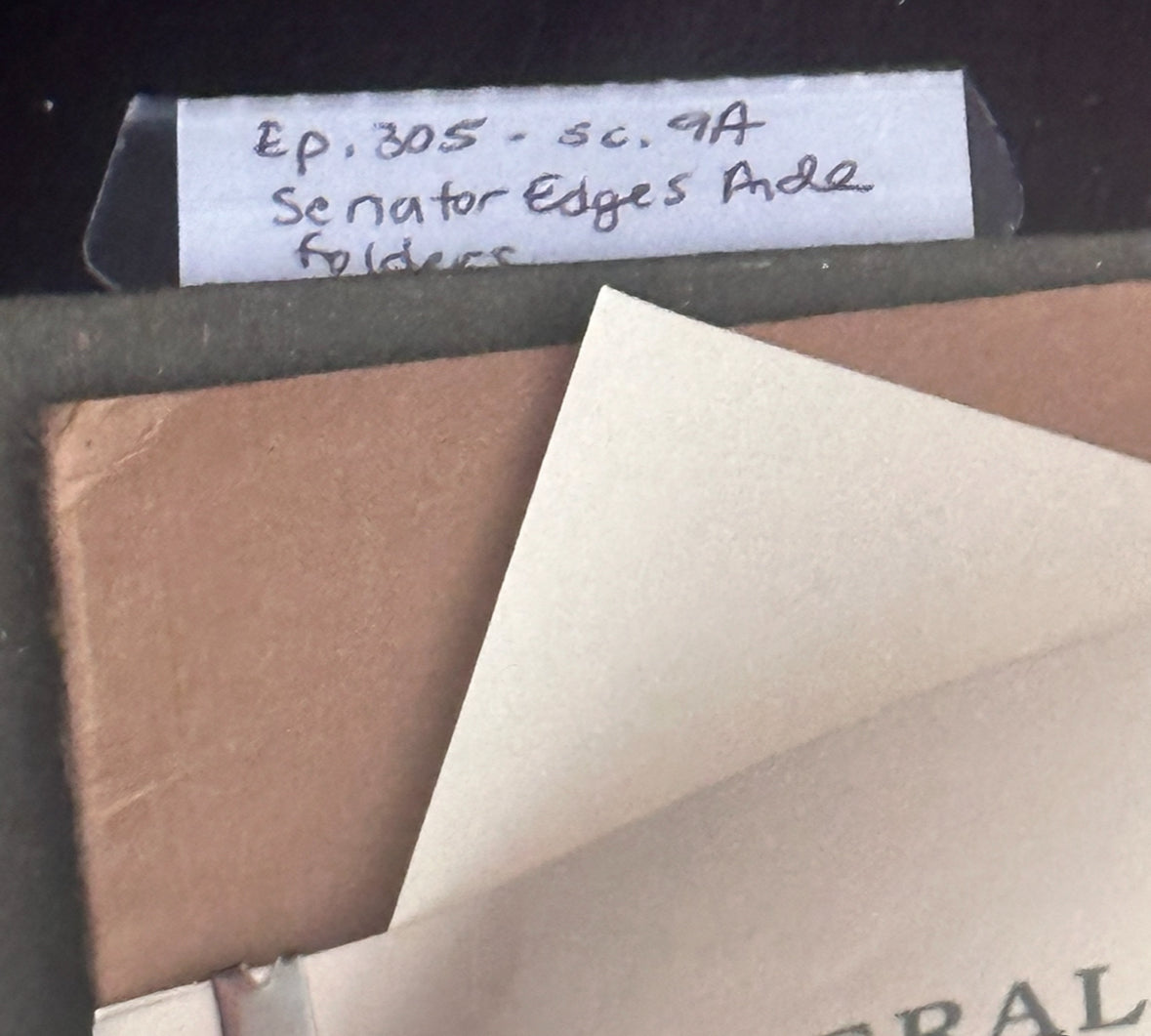 Boardwalk Empire: Senator Edge National Prohibition Act Arrests & Convictions List Folder from Episode 305