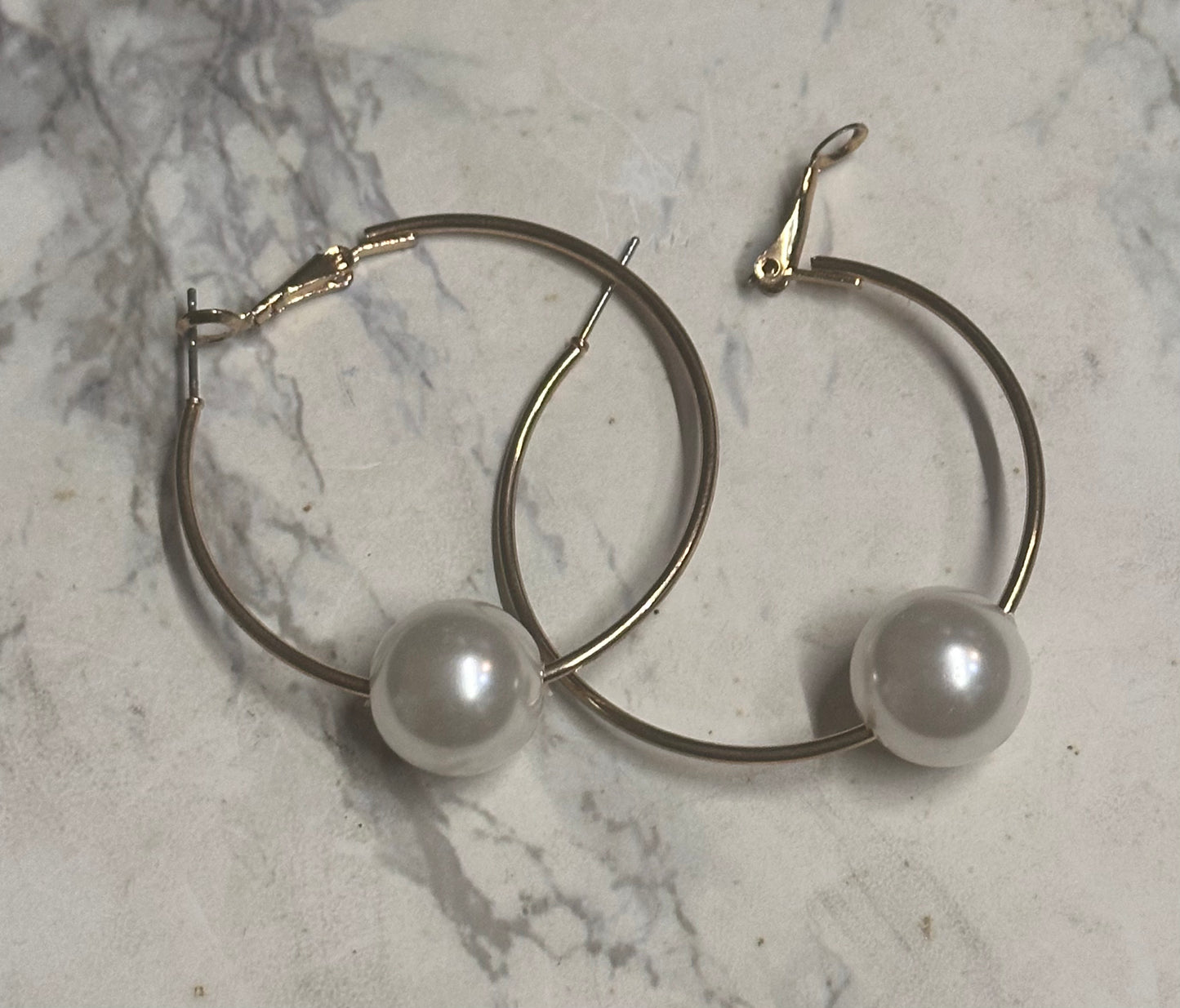 MAD MEN: Megan Draper Mid-Century Pearl Hoop Earrings