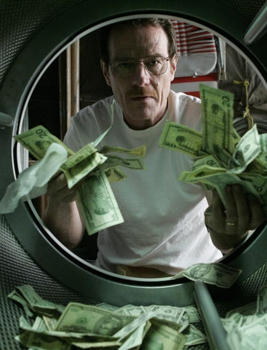 BREAKING BAD: Walter White Short Sleeve white T-Shirt and $100 motion pic bucks (L)