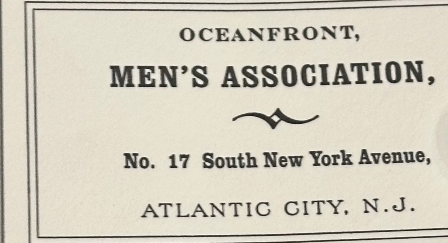 Boardwalk Empire: Lolly Steinman's Oceanfront Men's Association Business Card