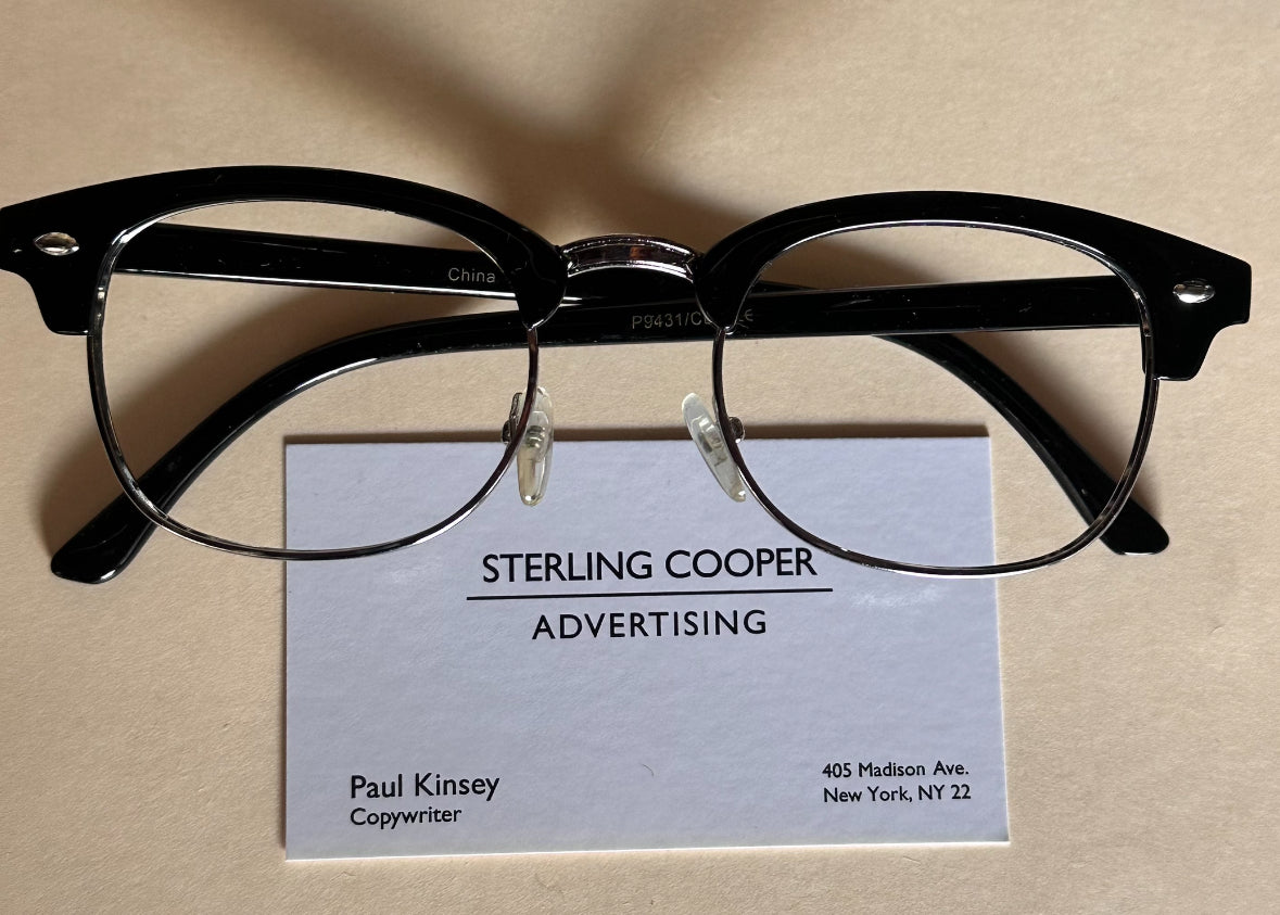 MAD MEN: Paul Kinsey Glasses Frame + Business Card