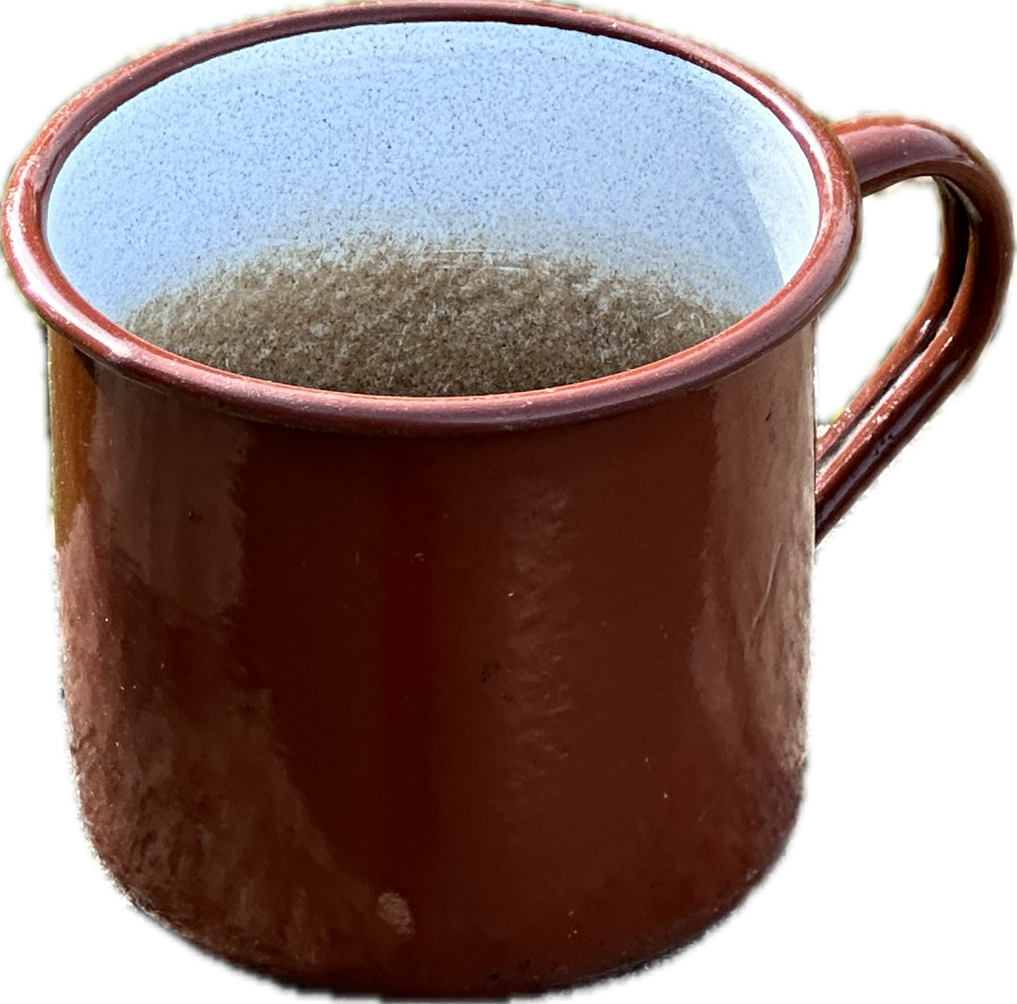 MONUMENTS MEN: Claire's HERO Brown Metal Cup from Apartment in Sc. 174