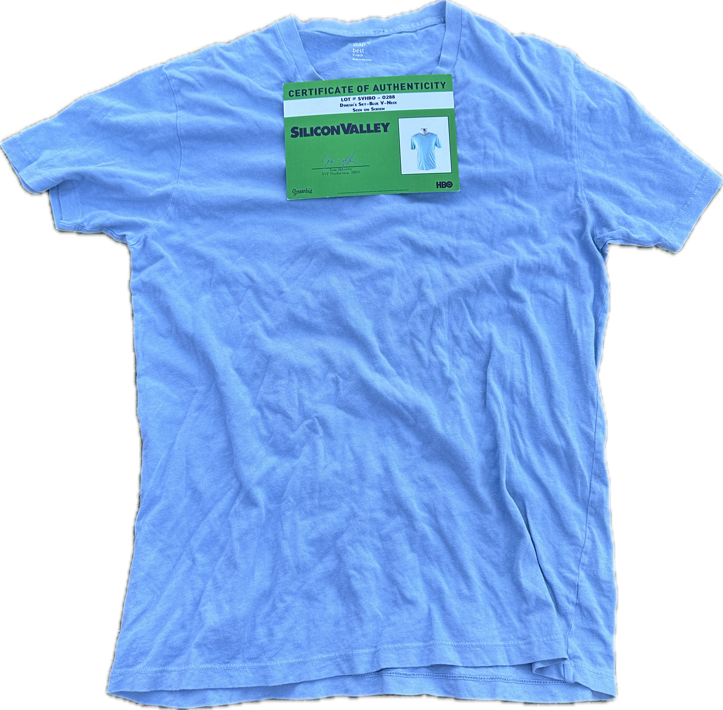 SILICON VALLEY: Dinesh's Sky-Blue V-Neck (S)