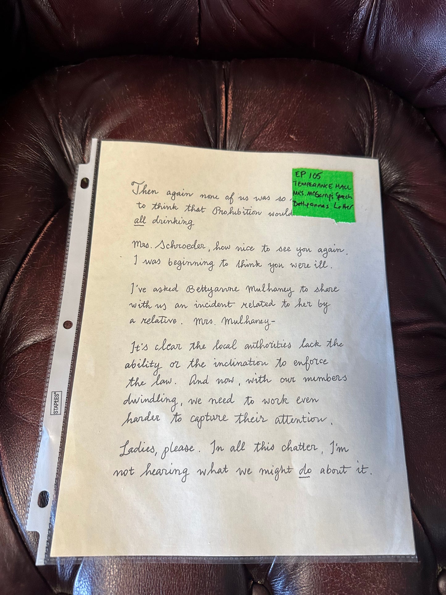 BOARDWALK EMPIRE: Mrs. McGarry’s Temperance Speech from Episode 105