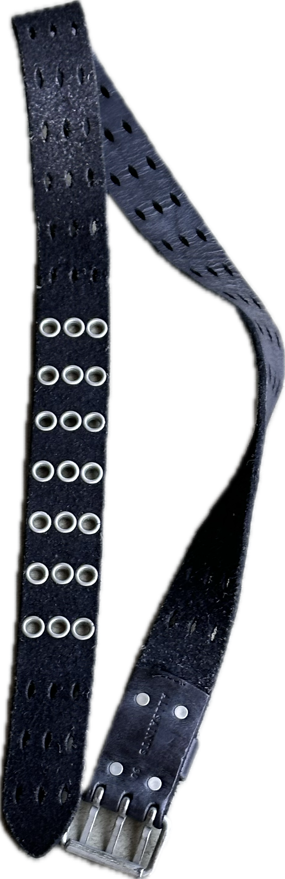 Silicon Valley: Russ' Russ FestALL SAINTS Black and silver Leather Belt (32)
