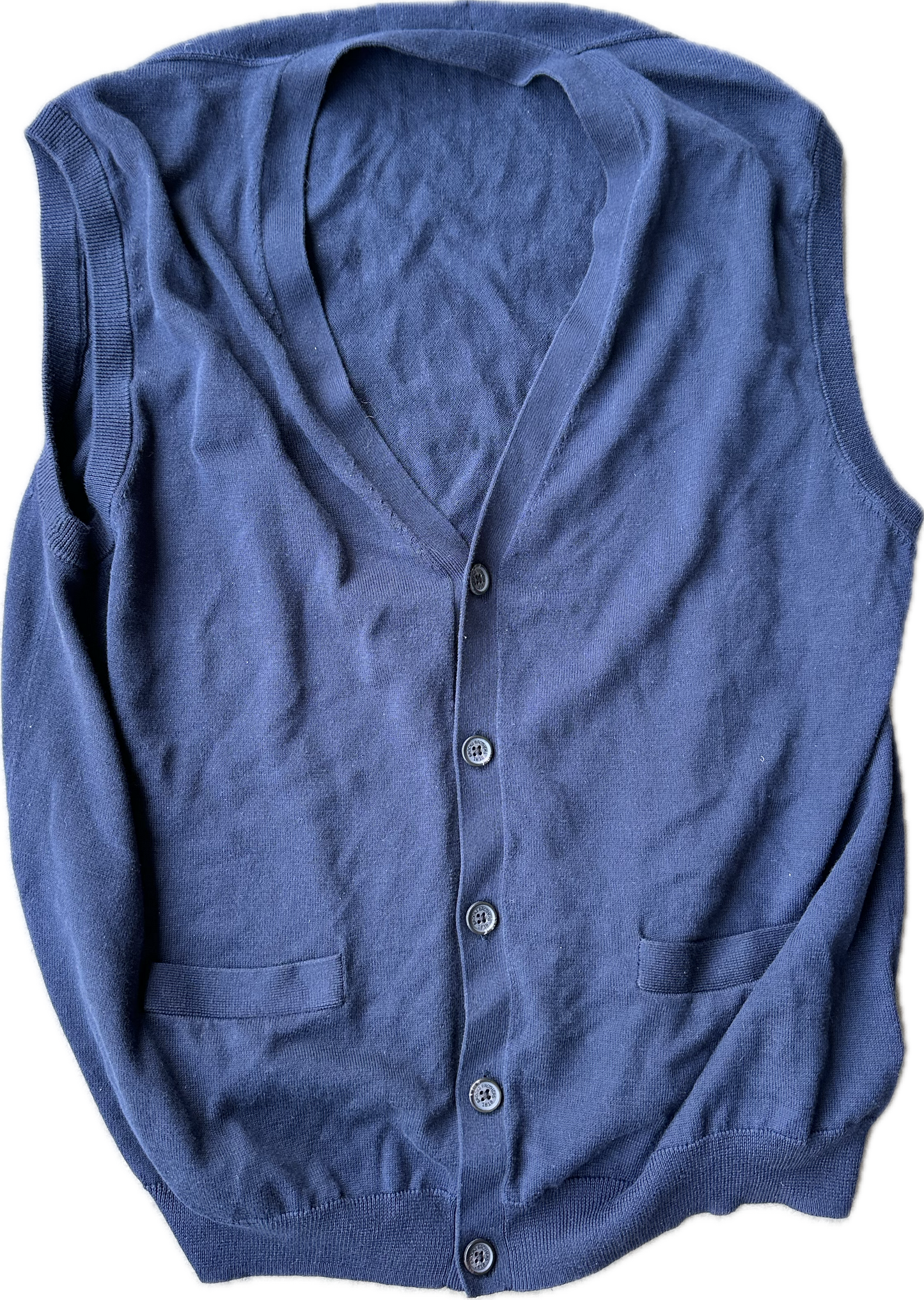 THE OFFICE: Dwight’s Brooks Bothers Blue Sleeveless button Sweater (XL)