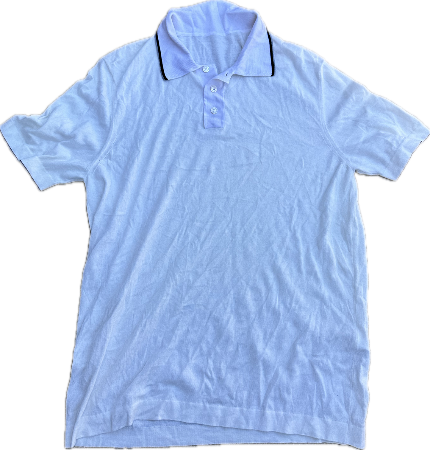 WRATH OF MAN: “H” White Short Sleeve Polo Shirt (L)