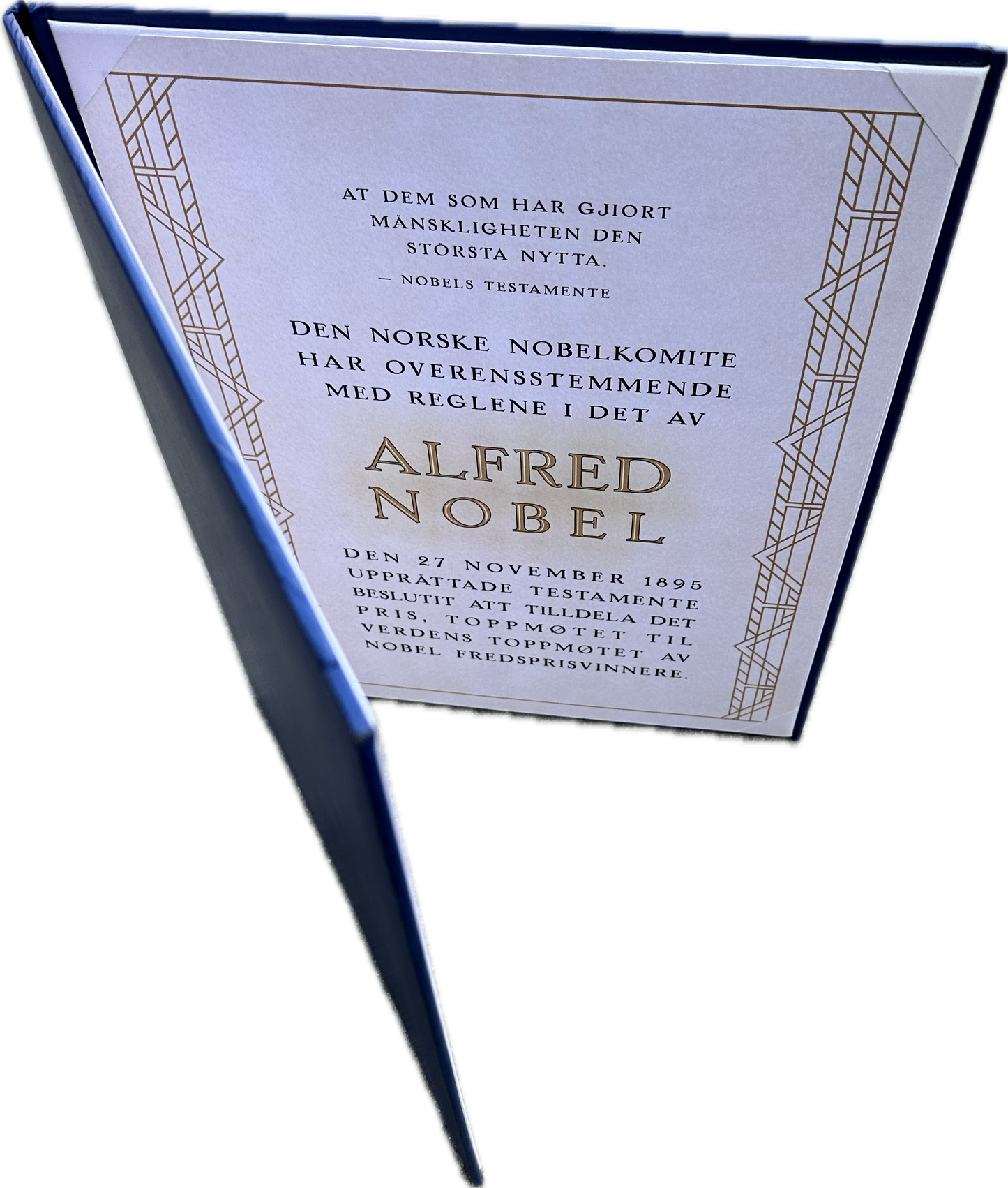 VEEP: Selina’s Alfred Nobel Peace Prize Certificate Book