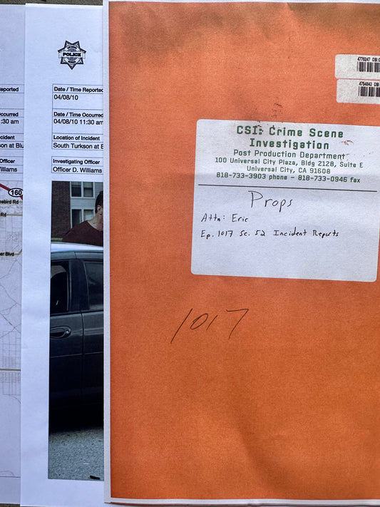 CSI: Officer D. Williams Incident Hit and Run Report from Ep 1017 Sc 52