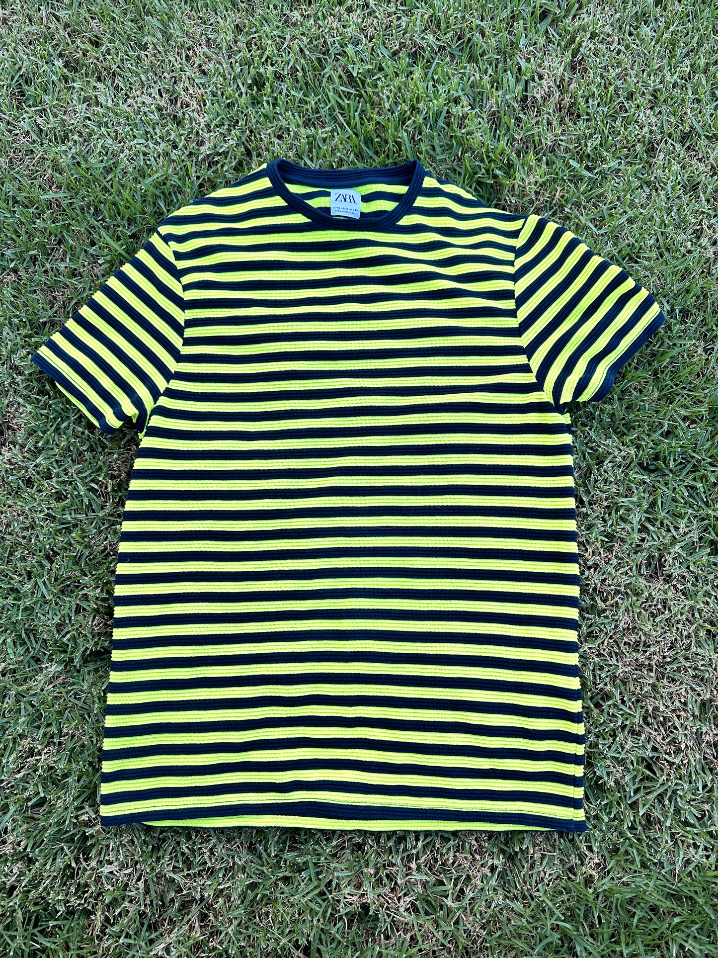 NEW GIRL: Winston Bishop's ZARA Blue & Yellow Stripe Shirt (M)