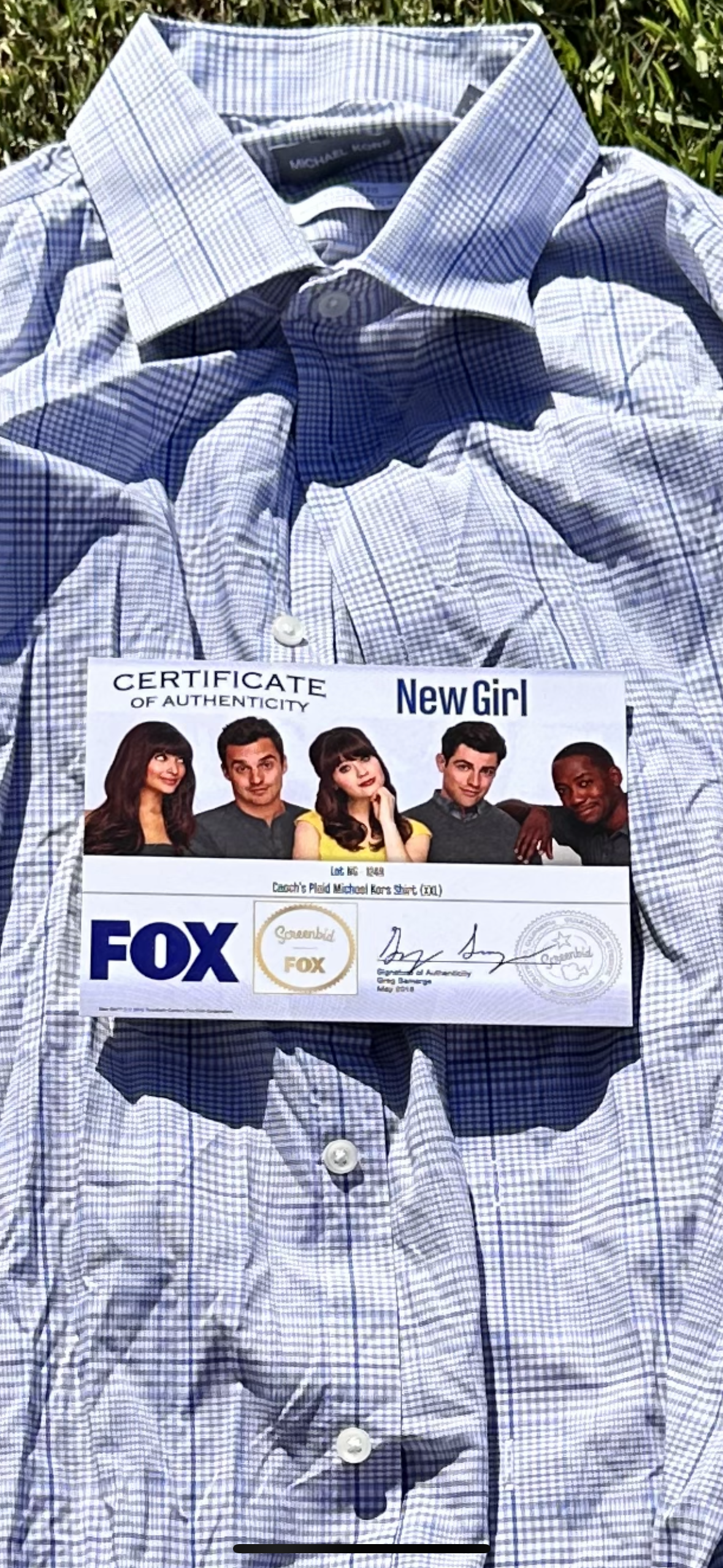 NEW GIRL: Coach’s Plaid MK Button Shirt (XL)