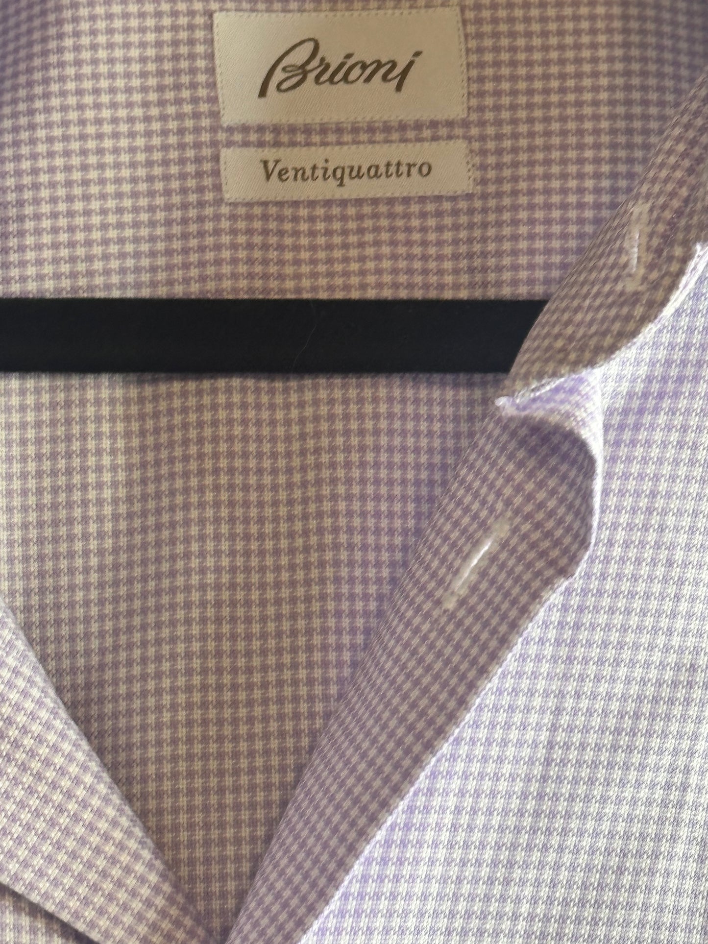 BALLERS: Joe's BRIONI Purple And White Plaid Button up Long Sleeve Shirt (16.5/41)